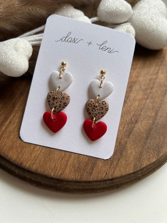 leopard and red heart drops