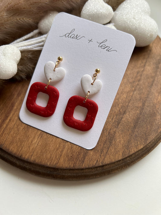 Red and white dangles